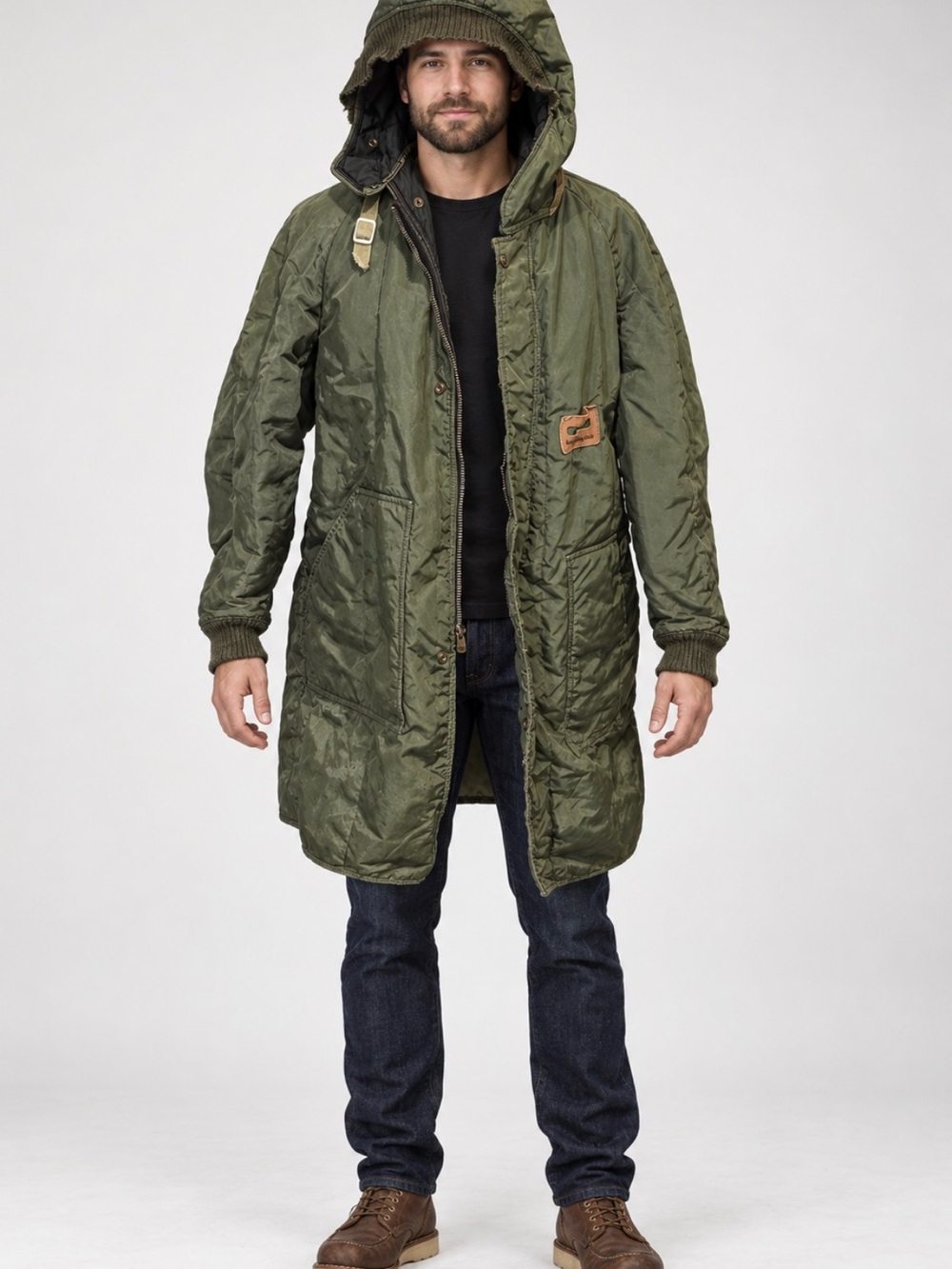 Vintage RefrigiWear Olive Green Hooded Parka Insulated Workwear Coat AS IS